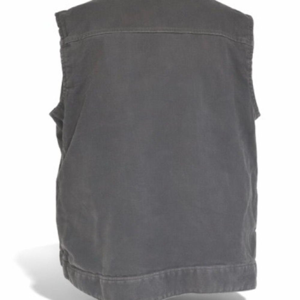 Gray Hooded Carhartt Vest fleece lined 5 pockets - Picture 2 of 3